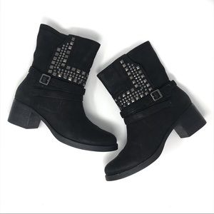 Vince Camuto Donato Studded Leather Moto Boots 8.5